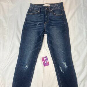 Women's High Rise Ankle Skinny Jeans Vintage Style